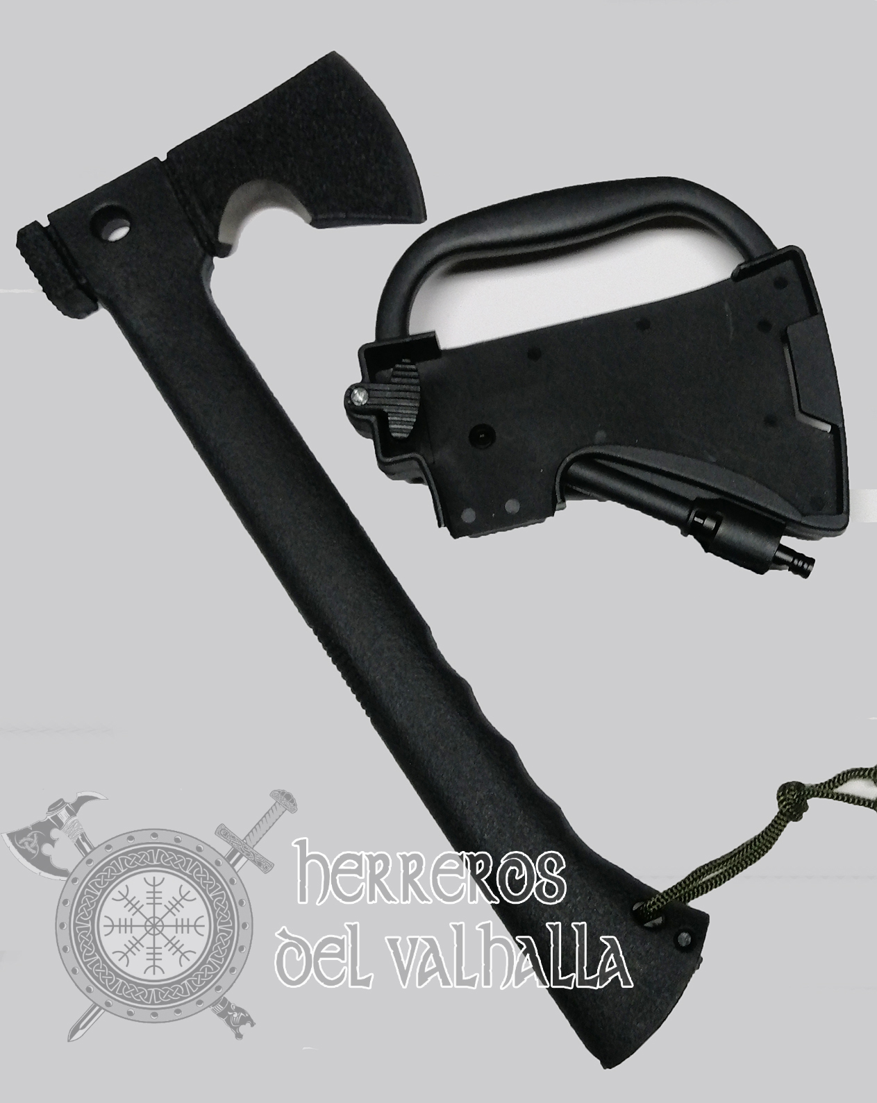 Hacha Multiuso con Cuchillo Negro - Imagen 2